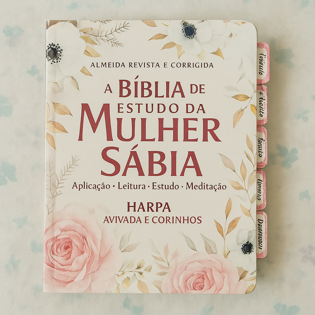Bíblia de Estudo da Mulher Sábia | Com Harpa Avivada + Abas | Letras Jumbo