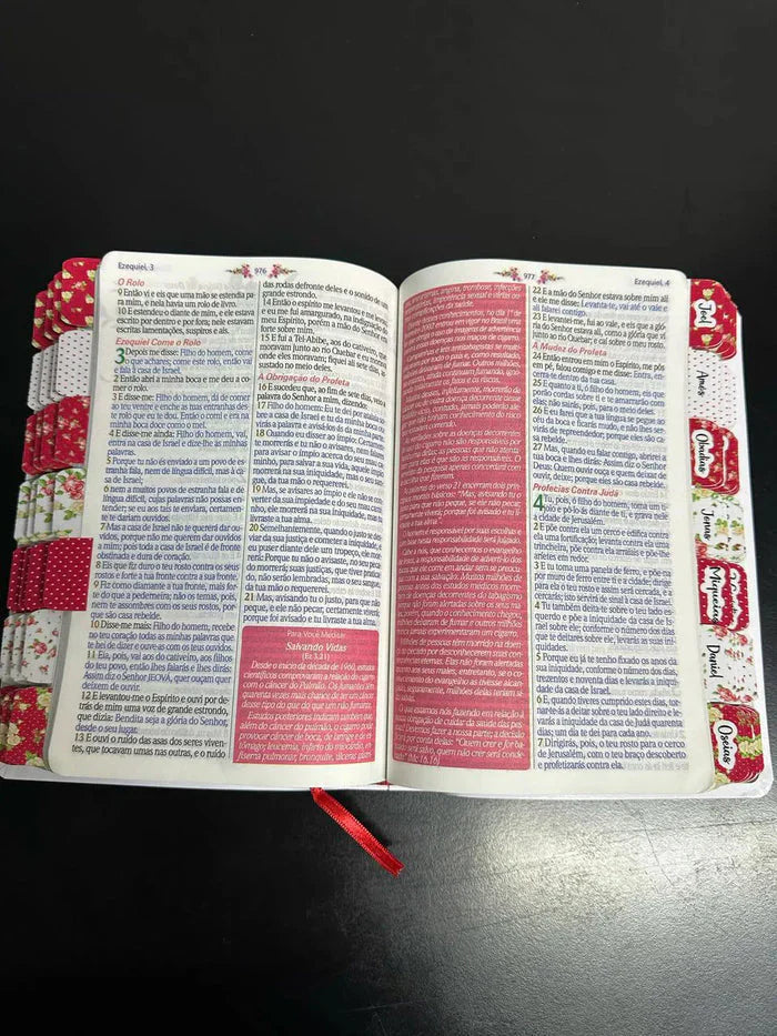 Bíblia Da Mulher Sábia Rosa - Com abas